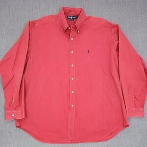 Vintage Polo Ralph Lauren Red Blair 100% Cotton Button Down Shirt.